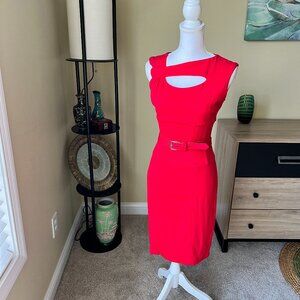 Joseph Ribkoff Red Belted Cocktail Formal Dress